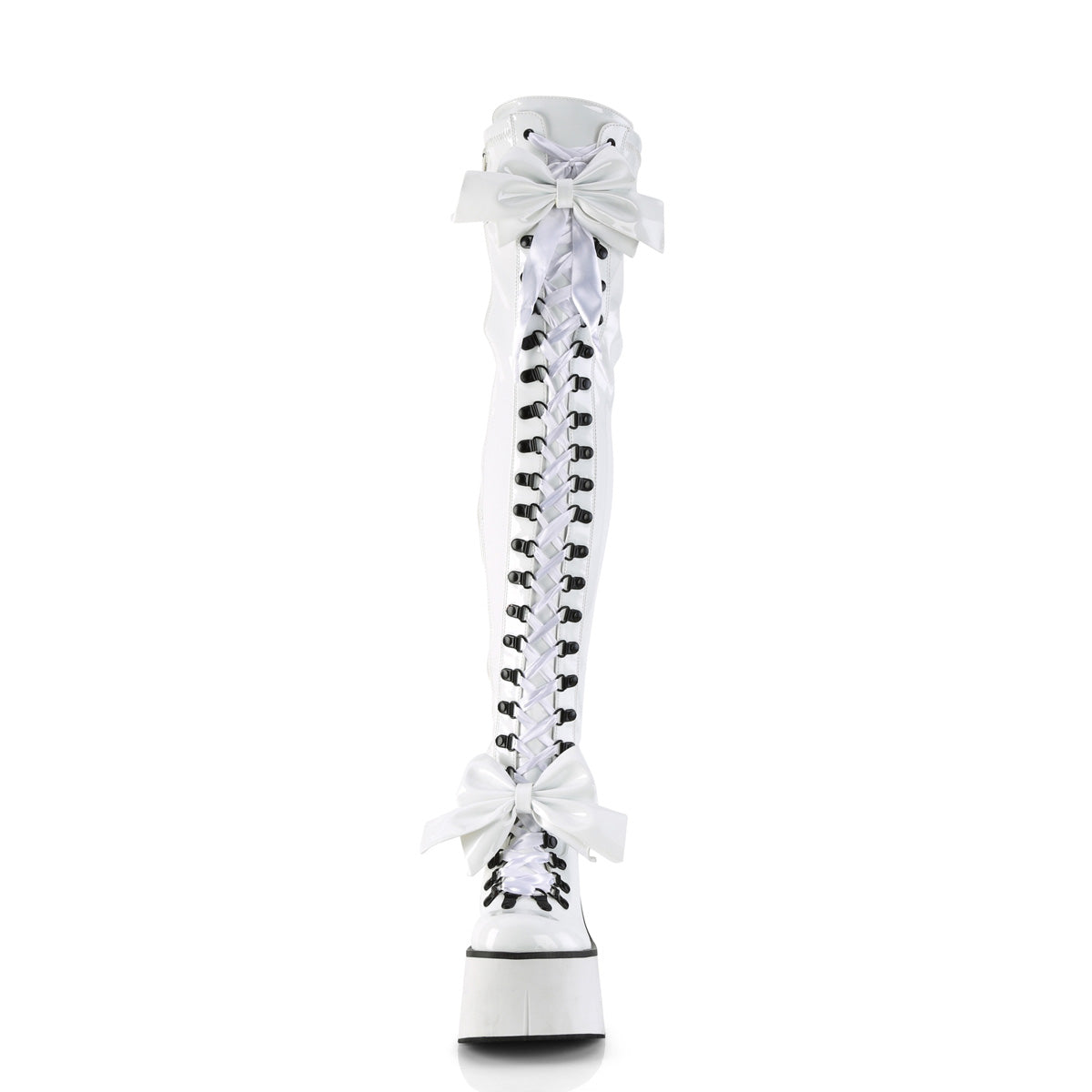DemoniaCult  Stivali KERA-303 WHT Stretch Brevet