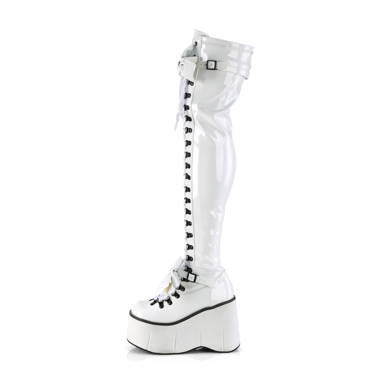 DemoniaCult  Stivali KERA-303 WHT Stretch Brevet