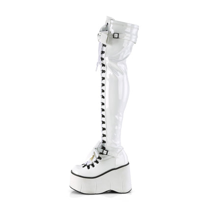 DemoniaCult  Stivali KERA-303 WHT Stretch Brevet