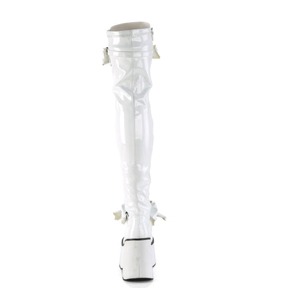 DemoniaCult  Stivali KERA-303 WHT Stretch Brevet