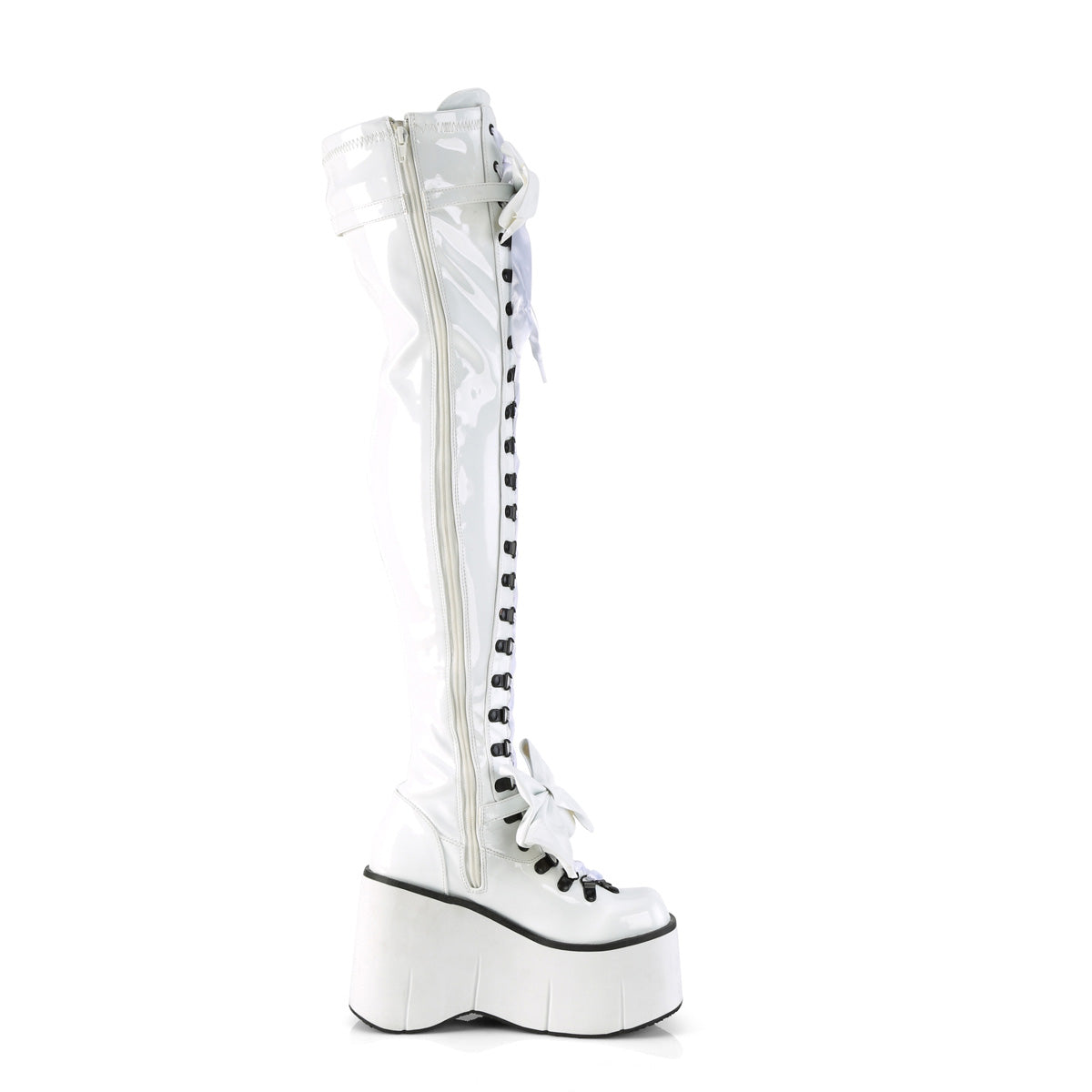 DemoniaCult  Stivali KERA-303 WHT Stretch Brevet