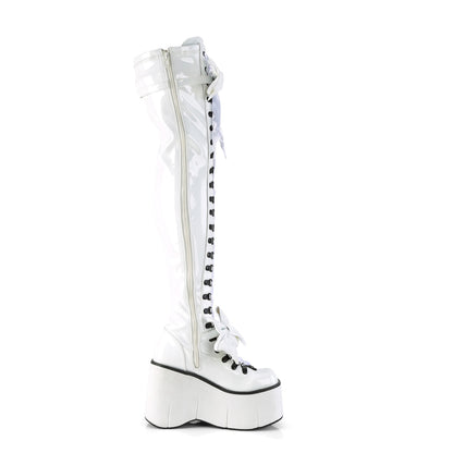 DemoniaCult  Stivali KERA-303 WHT Stretch Brevet