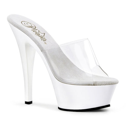 Pleaser Womens Sandals KISS-201 Clr/Wht