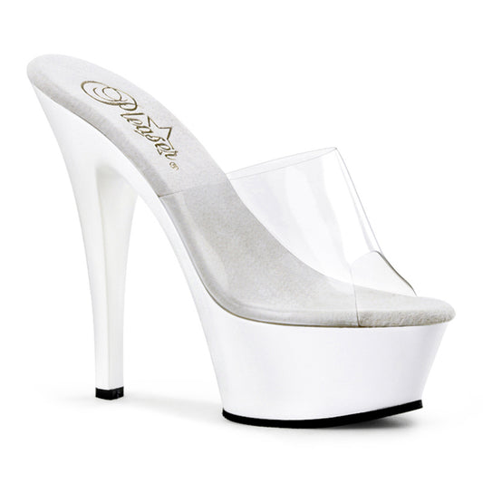Pleaser Womens Sandals KISS-201 Clr/Wht