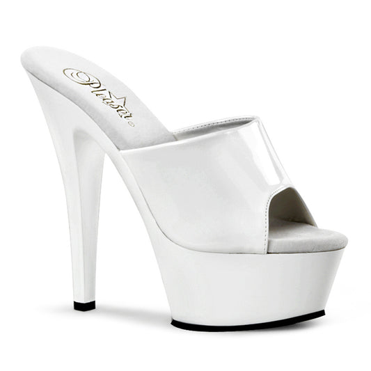 Pleaser Womens Sandals KISS-201 Wht Pat/Wht