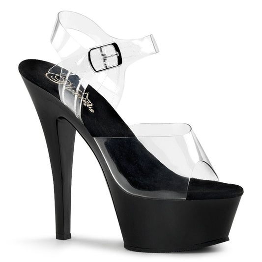 Pleaser Womens Sandals KISS-208 Clr/Blk