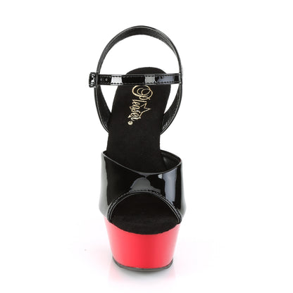 Pleaser Sandali da donna KISS-209 BLK PAT / RED