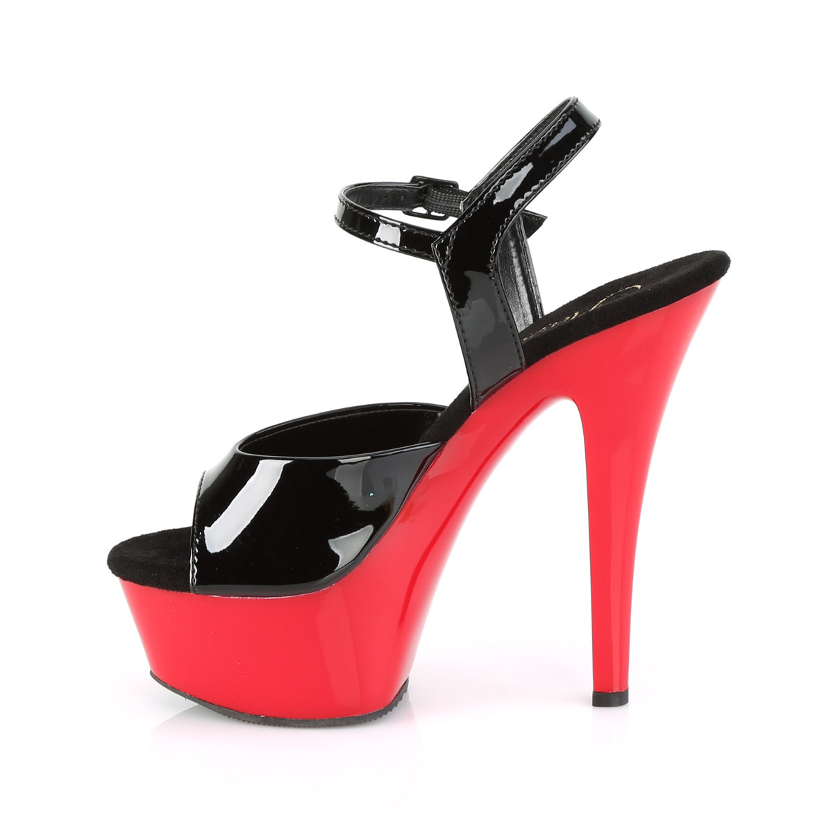 Pleaser Sandali da donna KISS-209 BLK PAT / RED