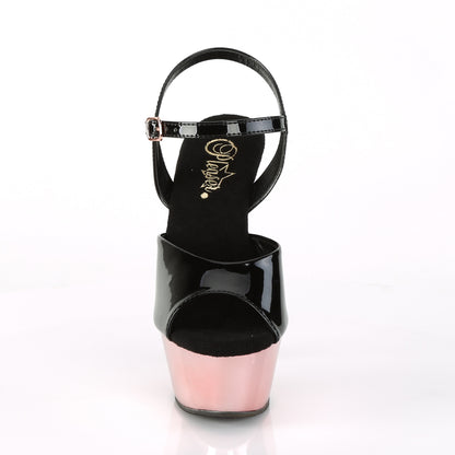 Pleaser Sandali da donna KISS-209 BLK PAT / ROSE GOLD Chrome