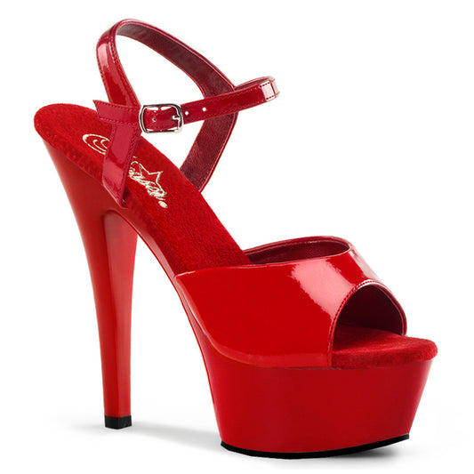 Pleaser Sandali da donna KISS-209 Pat / rosso rosso / rosso