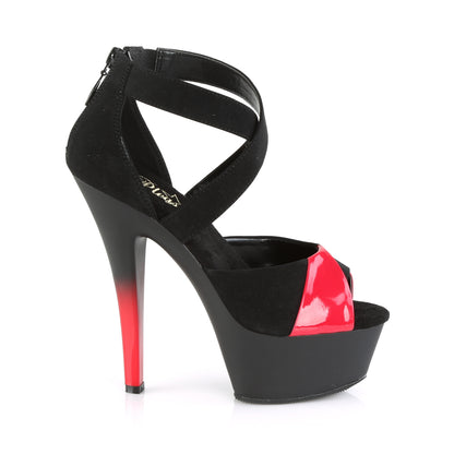 Pleaser Sandali da donna KISS-221 BLK Nubuck-rossa PAT / BLK MATTE-Rosso-rosso