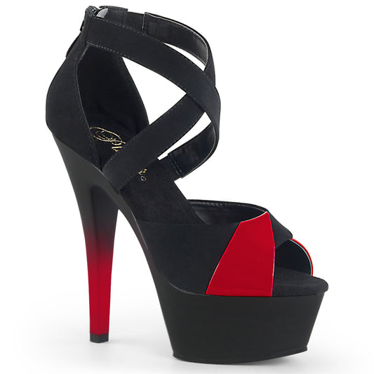 Pleaser Sandali da donna KISS-221 BLK Nubuck-rossa PAT / BLK MATTE-Rosso-rosso