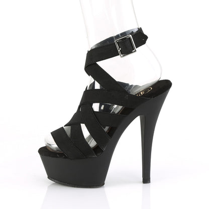 Pleaser Sandali da donna KISS-241 BLK ELASTIC BAND / BLK MATTE