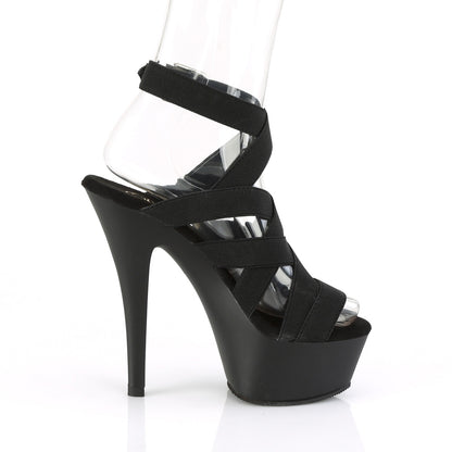 Pleaser Sandali da donna KISS-241 BLK ELASTIC BAND / BLK MATTE