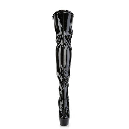 Pleaser Stivali da donna KISS-3000 BLK STR PAT / BLK