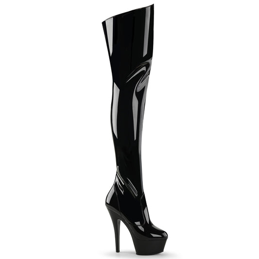 Pleaser Stivali da donna KISS-3010 BLK PAT / BLK