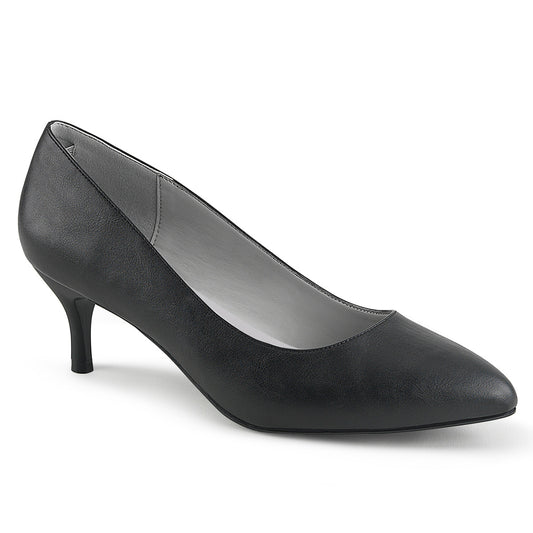 Pleaser Pink Label Womens Pumps KITTEN-01 Blk Faux Leather