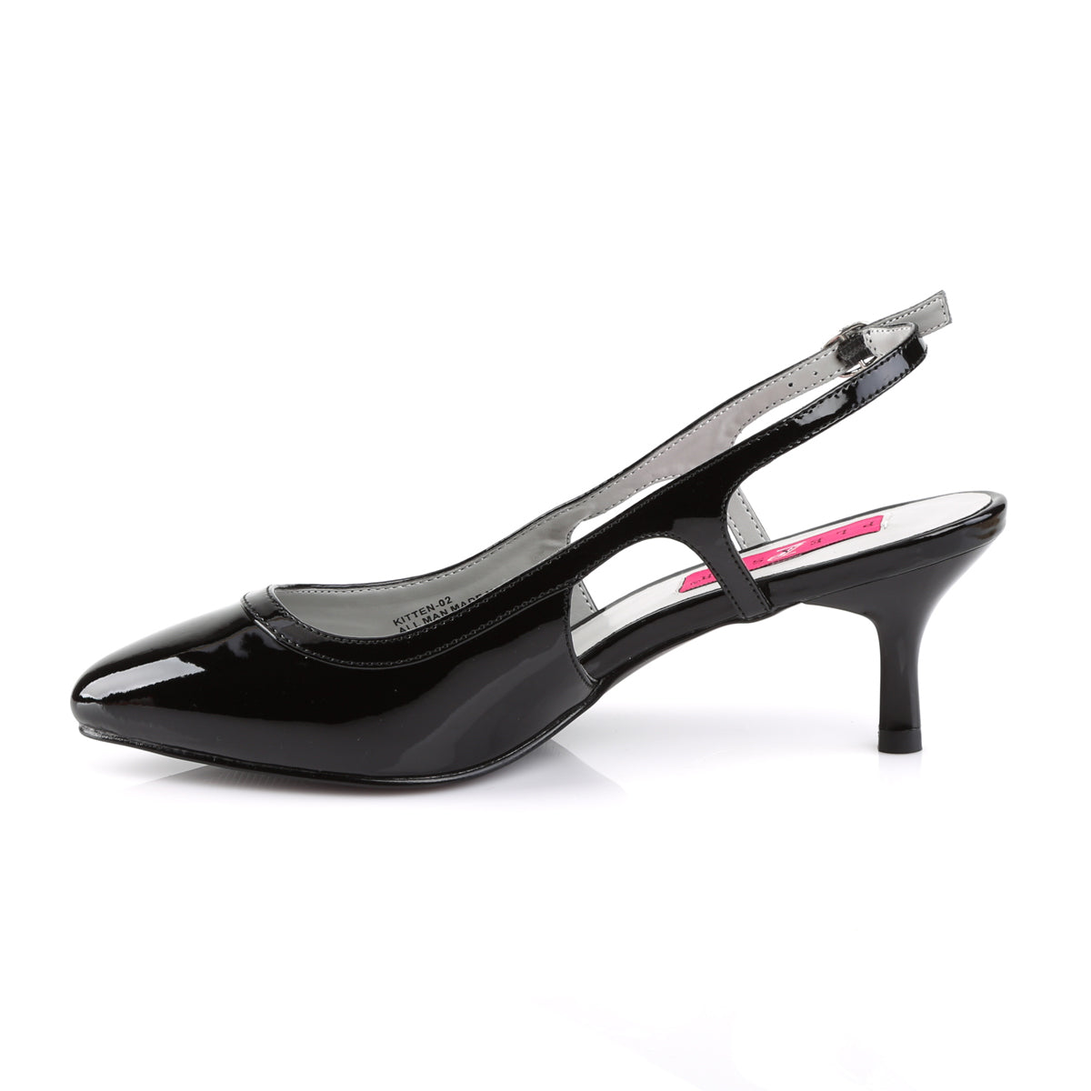 Pleaser Pink Label Pompe da donna Kitten-02 BLK PAT