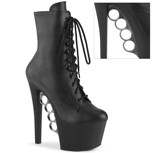 Pleaser   KNUCKS-1020 BLK FALSE LE/BLK MATTE