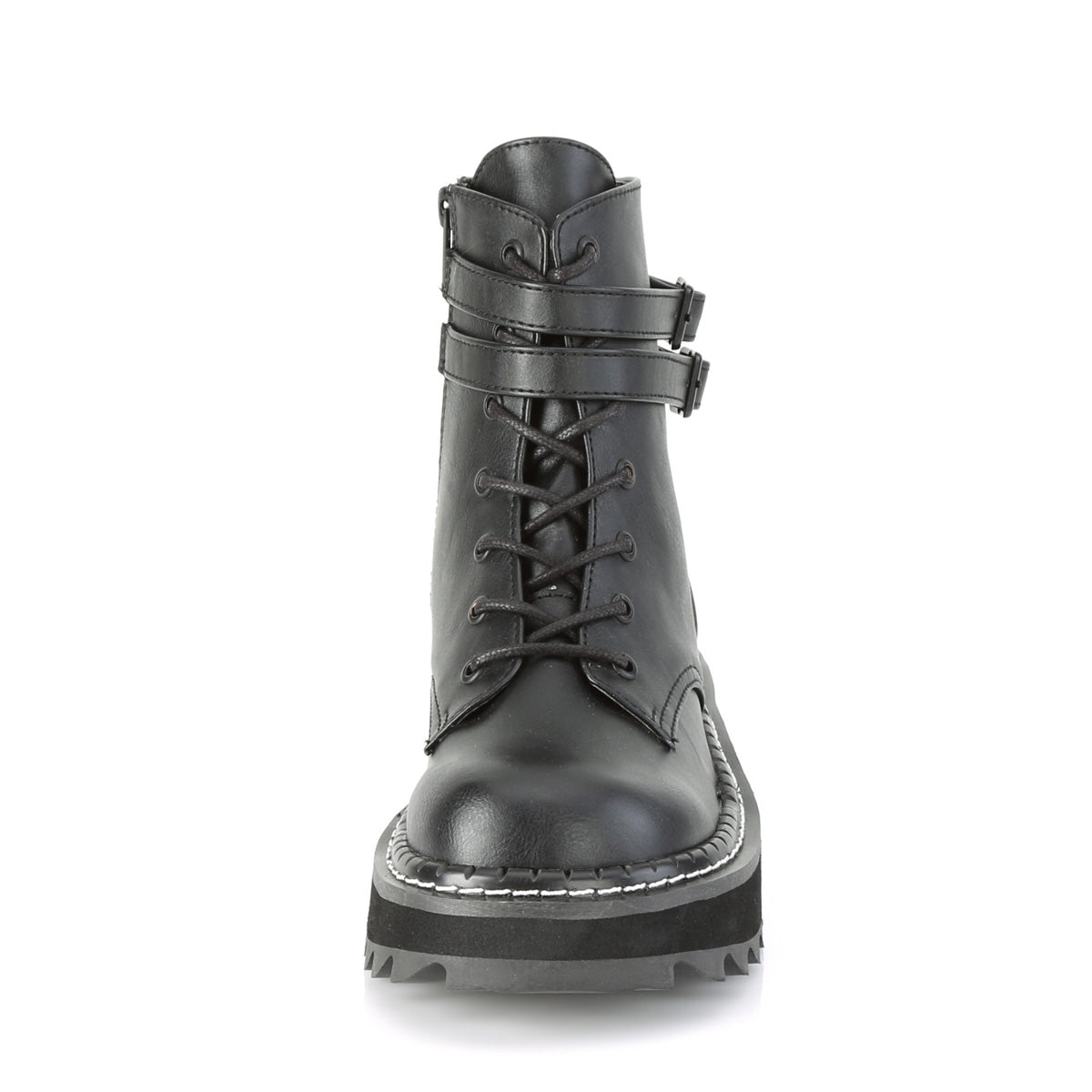 DemoniaCult Womens Ankle Boots LILITH-152 Blk Vegan Leather