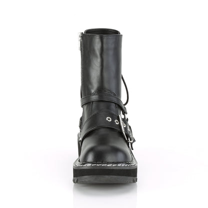 DemoniaCult Stivali da donna LILITH-210 pelle vegana BLK