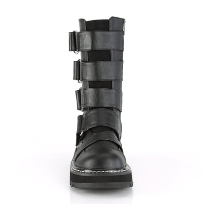 DemoniaCult Stivali da donna LILITH-211 in pelle vegana BLK