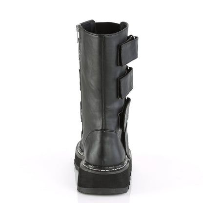 DemoniaCult Stivali da donna LILITH-211 in pelle vegana BLK