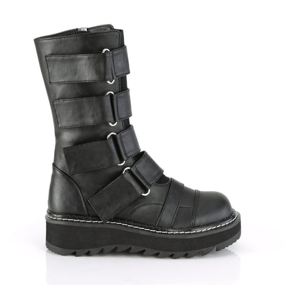 DemoniaCult Stivali da donna LILITH-211 in pelle vegana BLK