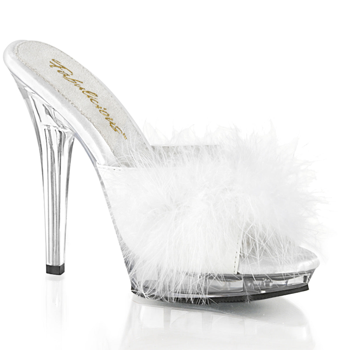 Fabulicious Sandali da donna LIP-101-8 Wht Satin-Fur / CLR