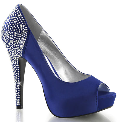 Fabulicious Womens Pumps LOLITA-08 Royal Blue Silk Satin
