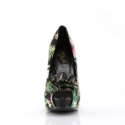 Pin Up Couture Pompe da donna LOLITA-11 tessuto di stampa floreale BLK
