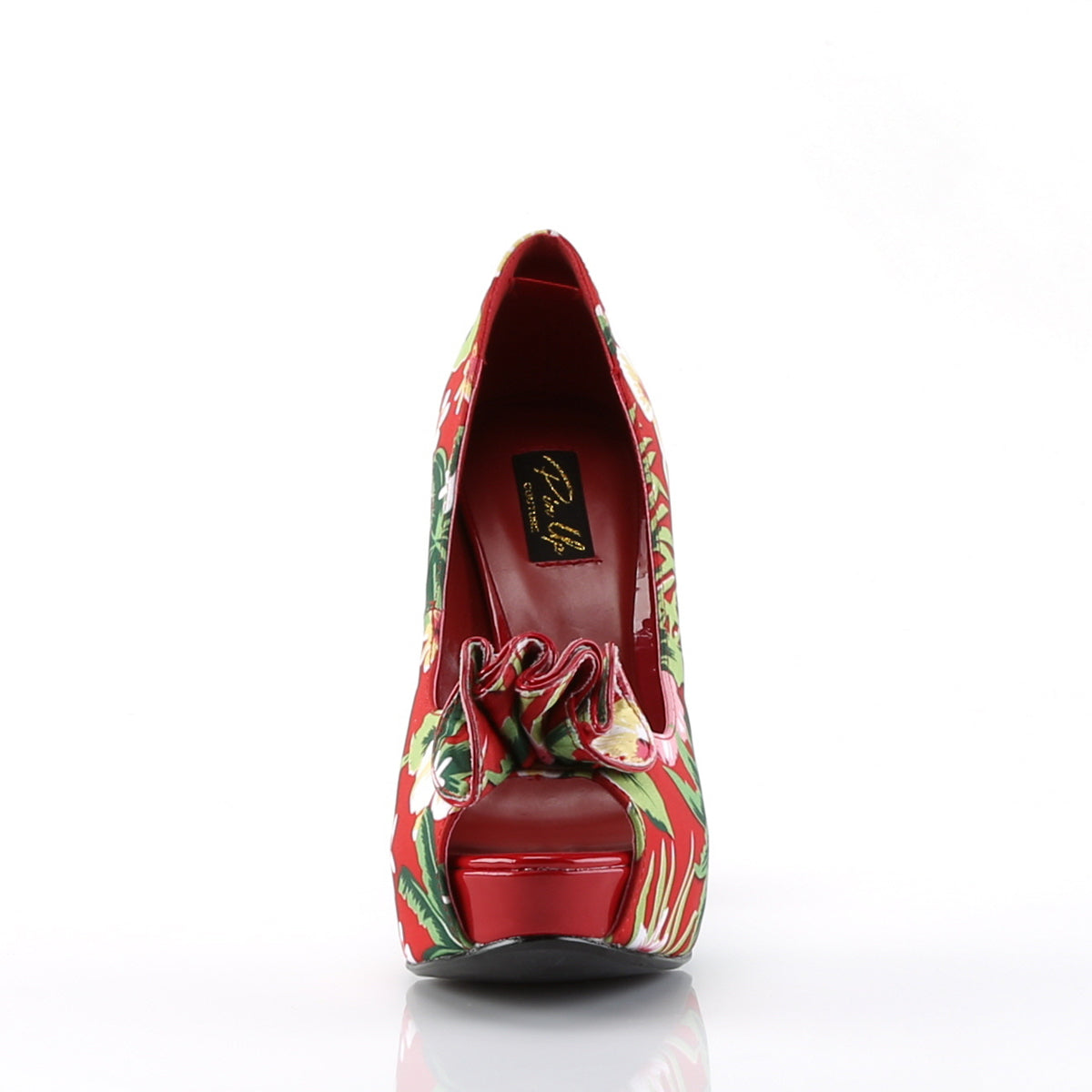 Pin Up Couture Pompe da donna LOLITA-11 Tessuto stampa floreale rosso