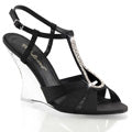 Fabulicious Womens Sandals LOVELY-420 Blk Satin/Clr