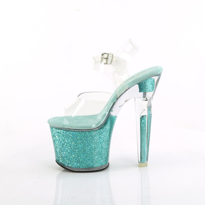 Pleaser   LOVESICK-708SG Clr/Aqua multi Iridescent Glitters