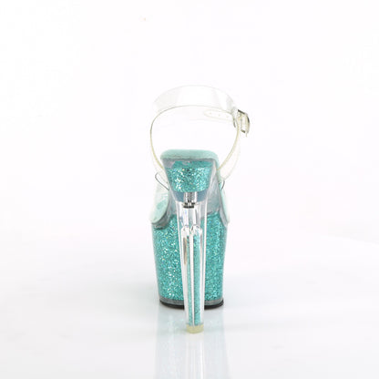 Pleaser   LOVESICK-708SG Clr/Aqua multi Iridescent Glitters