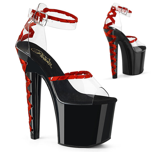 Pleaser Sandali da donna LOVESICK-712 CLR-RED / BLK-RED