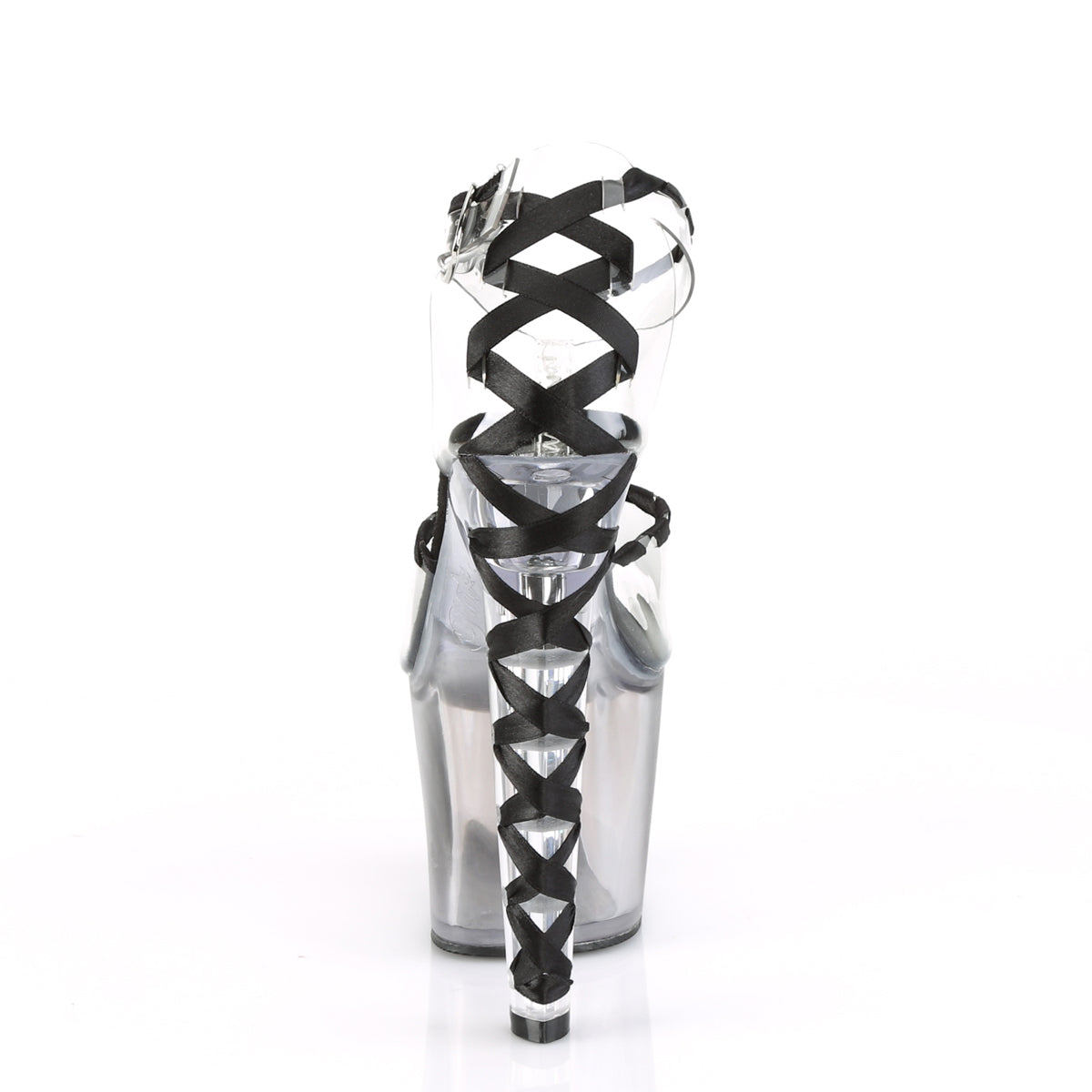 Pleaser Womens Sandals LOVESICK-712T Clr-Blk/Faded Blk