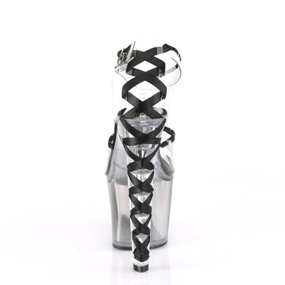 Pleaser Womens Sandals LOVESICK-712T Clr-Blk/Faded Blk