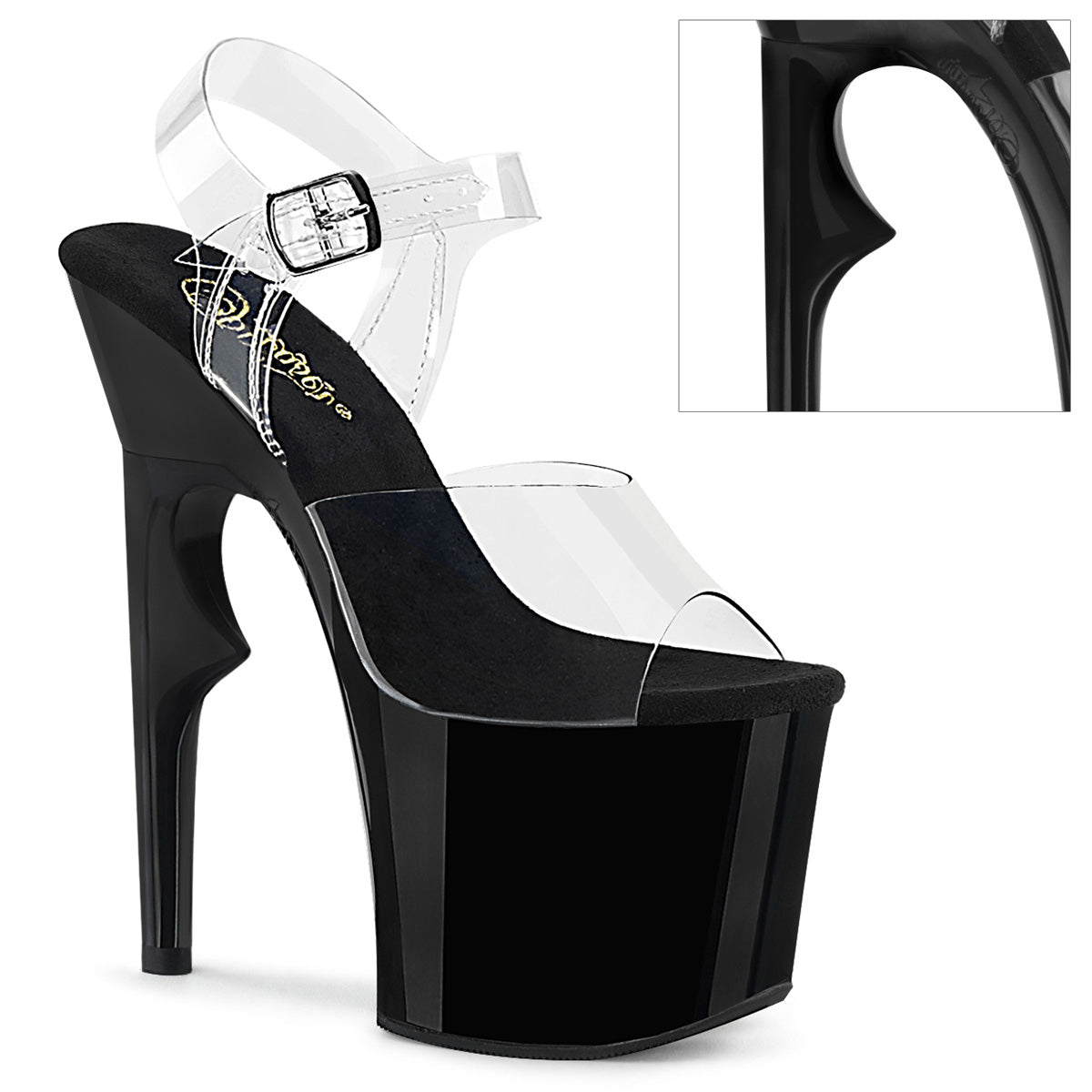 Pleaser Women's Platform Shoes LOVETHORN-708 Clr/Blk