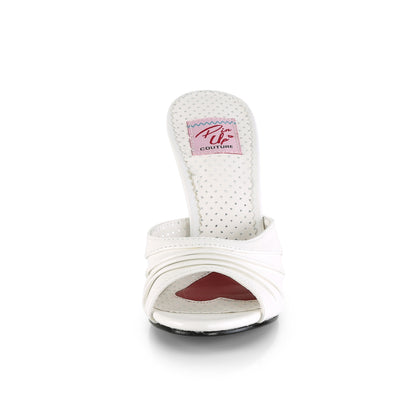 Pin Up Couture Womens Pumps MONROE-01 Wht Faux Leather