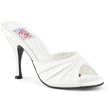 Pin Up Couture Womens Pumps MONROE-01 Wht Faux Leather