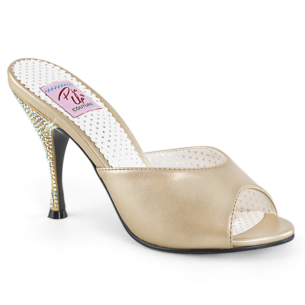 Pin Up Couture Pompe da donna MONROE-05 cel-cuoio di champagne
