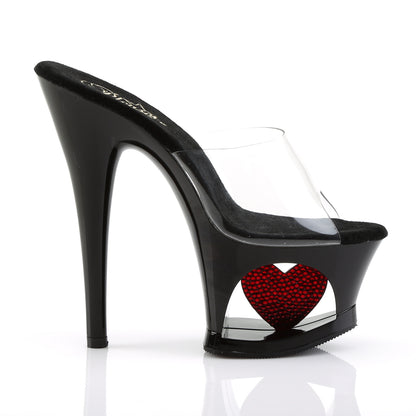 Pleaser Sandali da donna MOON-701HRS CLR / BLK-RED