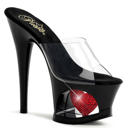 Pleaser Sandali da donna MOON-701HRS CLR / BLK-RED