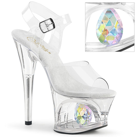 Pleaser Womens Sandals MOON-708DIA Clr/Clr