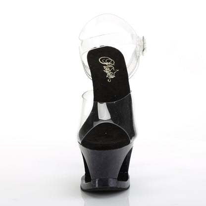 Pleaser Womens Sandals MOON-708HSP Clr/Midnight Blue Hologram