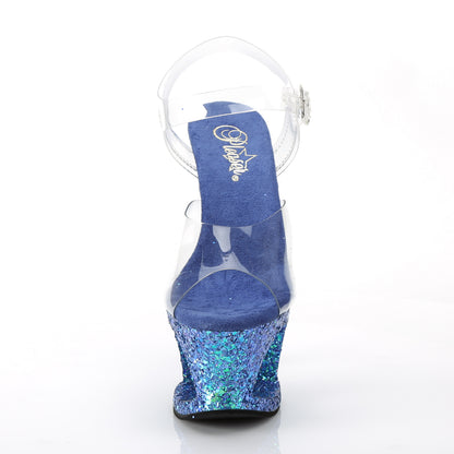 Pleaser Sandali da donna MOON-708Lg CLR / Blue Multitter