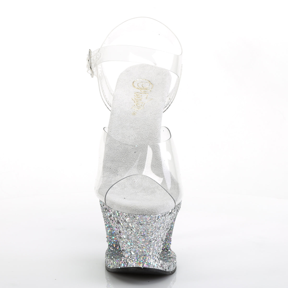 Pleaser Sandali da donna MOON-708LG CLR / SLV multi glitter