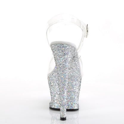 Pleaser Sandali da donna MOON-708LG CLR / SLV multi glitter