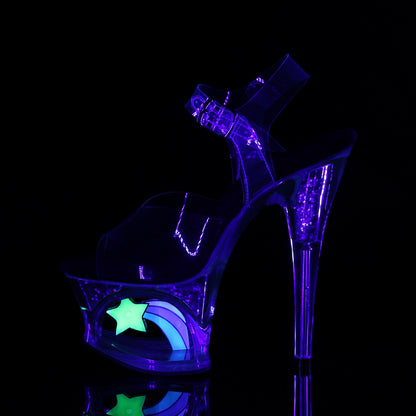Pleaser Womens Sandals MOON-708RSS Clr-Blk/Clr